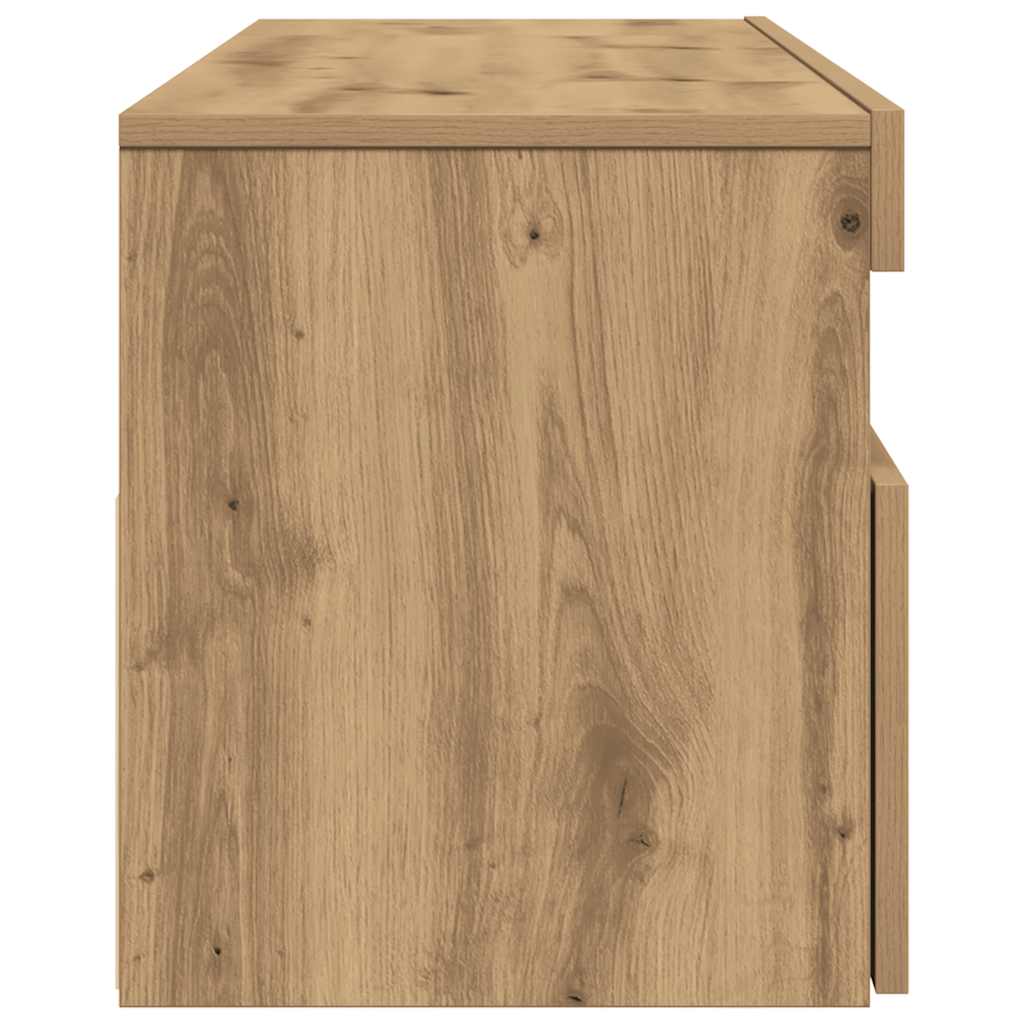 Meuble TV avec lumières LED chêne artisanal bois d'ingénierie - XIOS