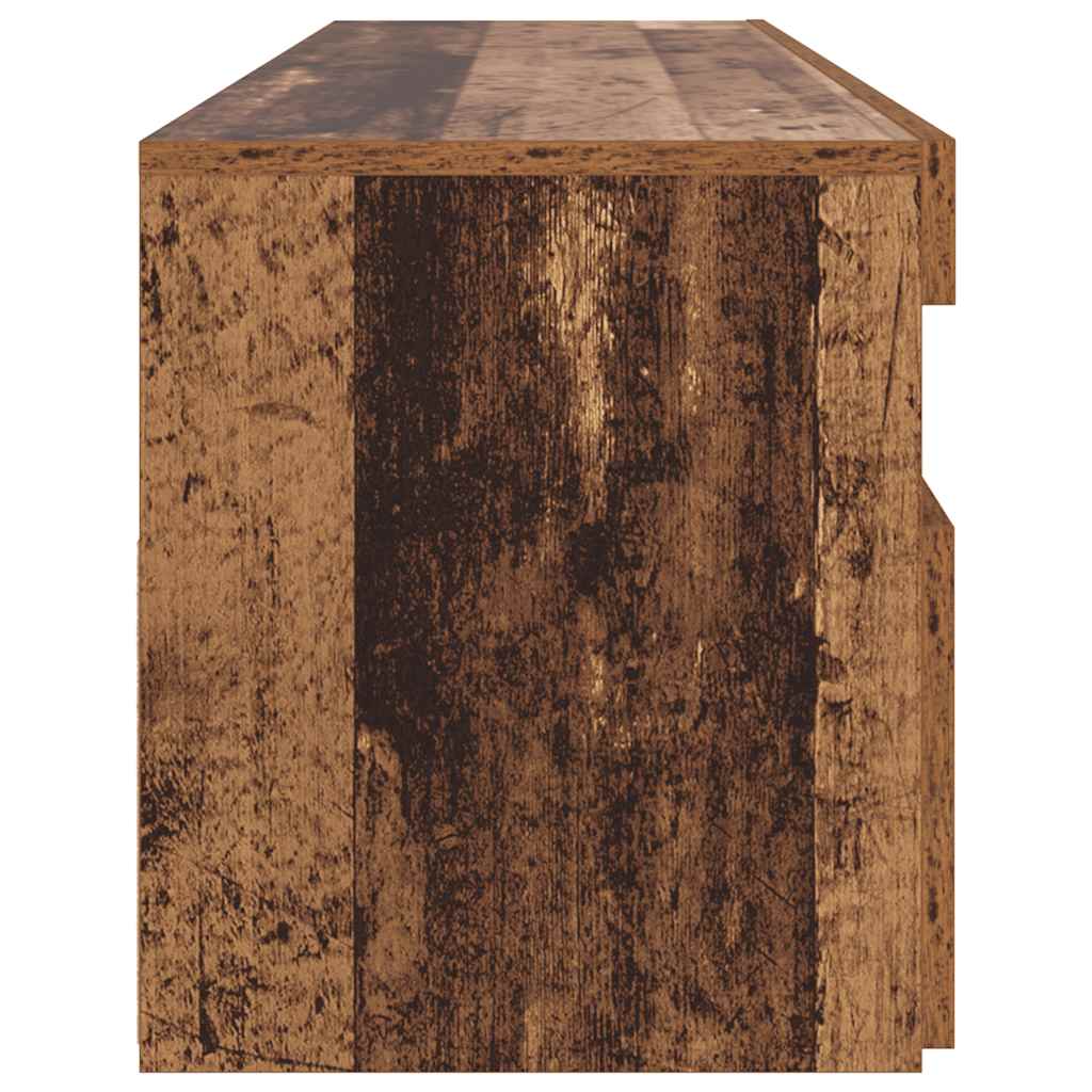 Meuble TV avec lumières LED vieux bois bois d'ingénierie - XIOS
