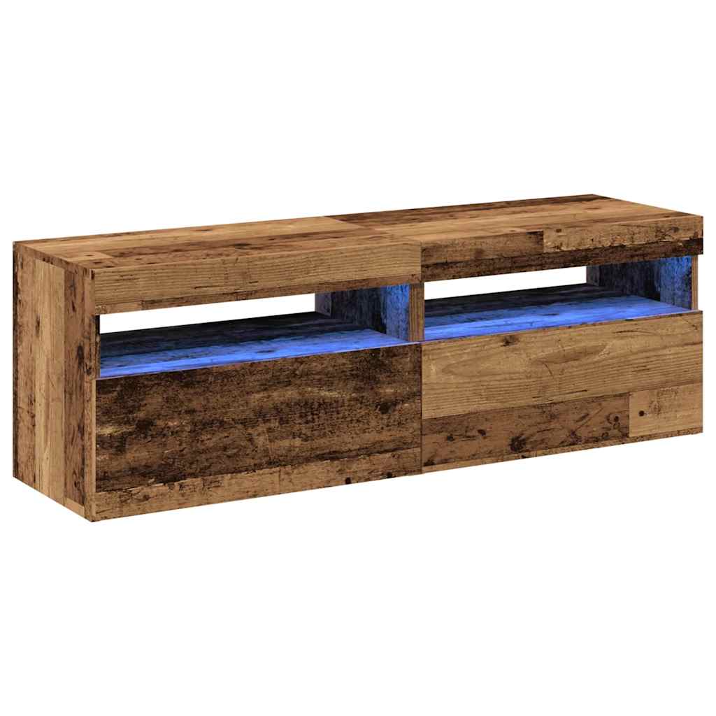 Meubles TV avec lumières LED 2 pcs vieux bois bois d'ingénierie - XIOS