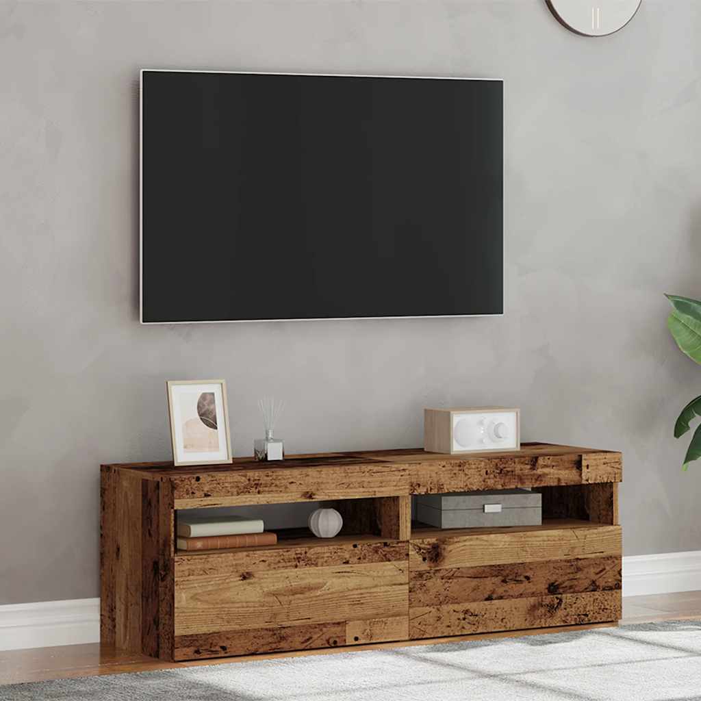 Meubles TV avec lumières LED 2 pcs vieux bois bois d'ingénierie - XIOS