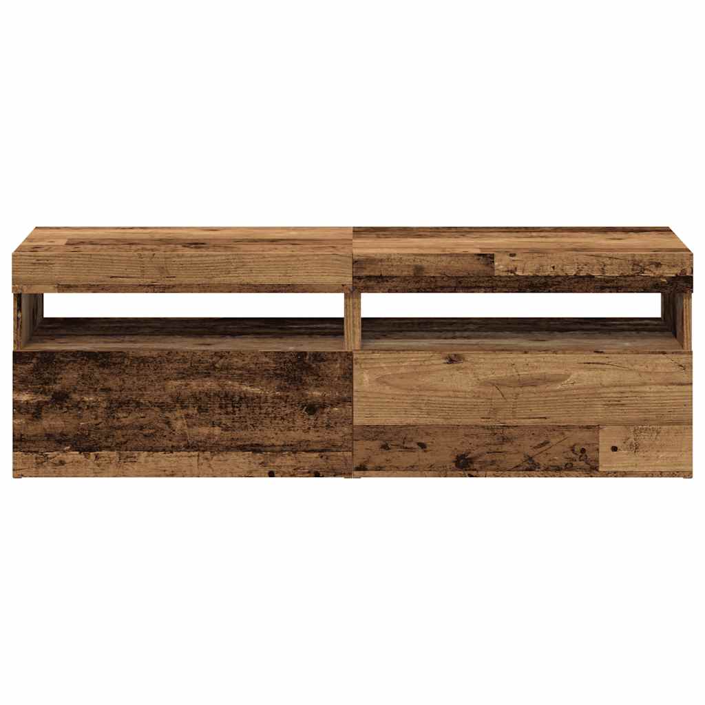 Meubles TV avec lumières LED 2 pcs vieux bois bois d'ingénierie - XIOS