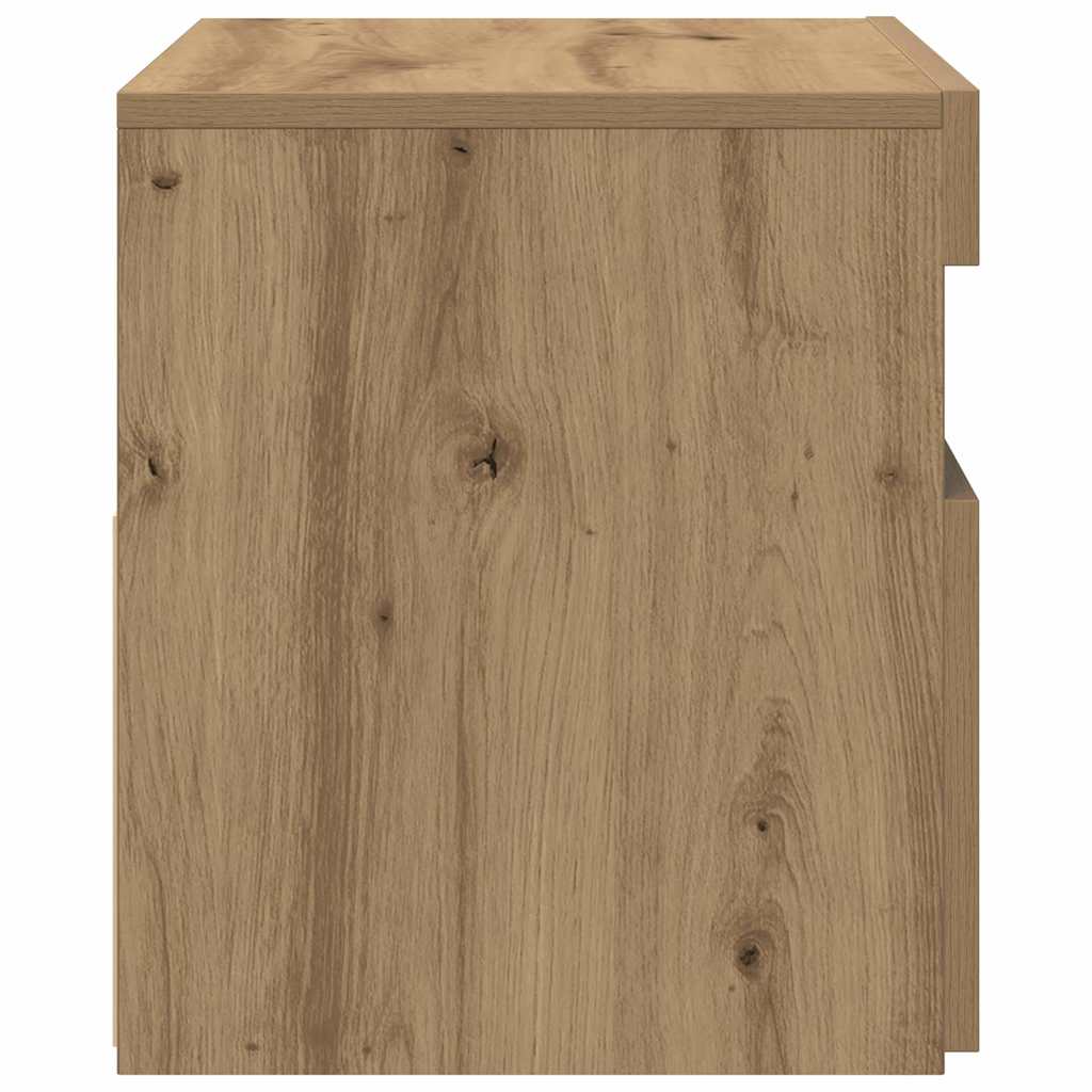 Meuble TV avec lumières LED chêne artisanal bois d'ingénierie - XIOS