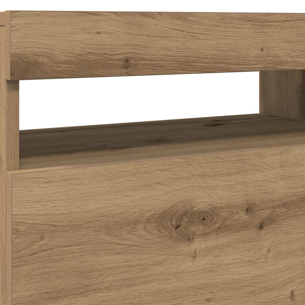 Meubles TV avec lumières LED 2 pcs chêne artisanal - XIOS