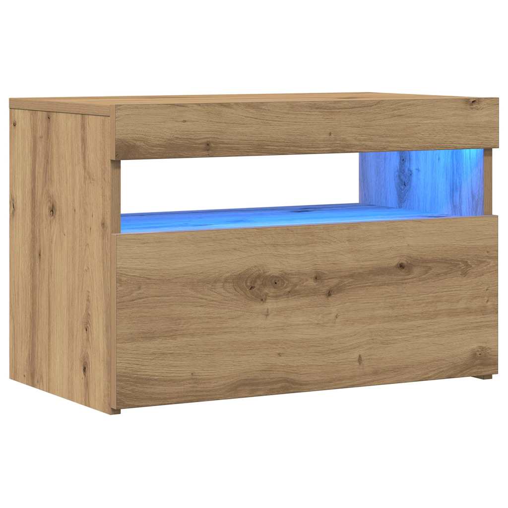 Meubles TV avec lumières LED 2 pcs chêne artisanal - XIOS