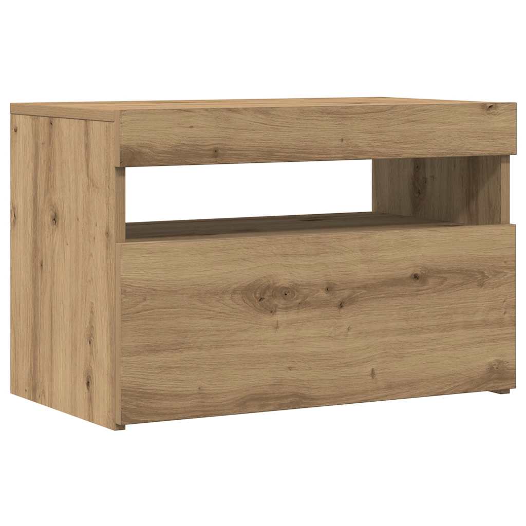 Meubles TV avec lumières LED 2 pcs chêne artisanal - XIOS