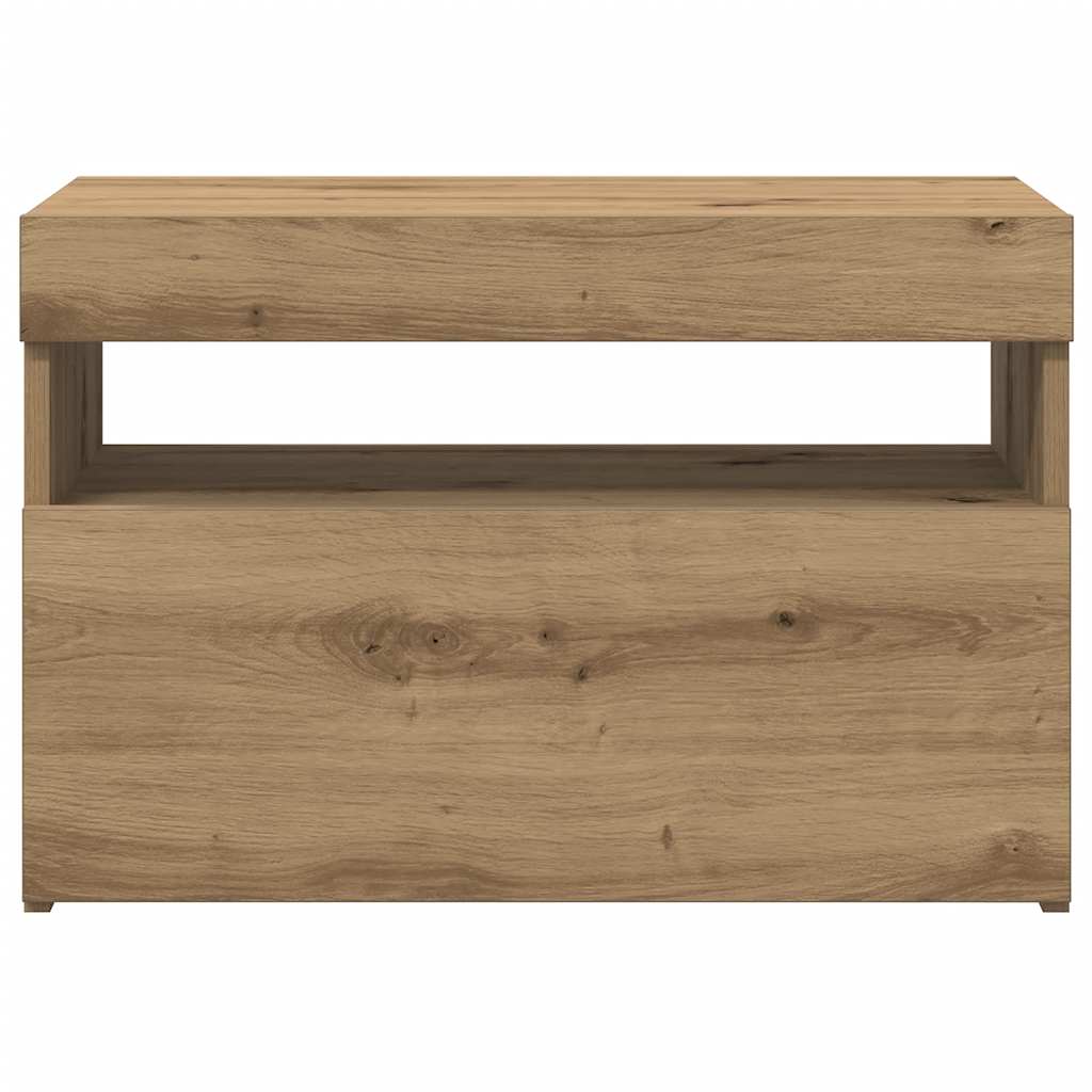 Meubles TV avec lumières LED 2 pcs chêne artisanal - XIOS