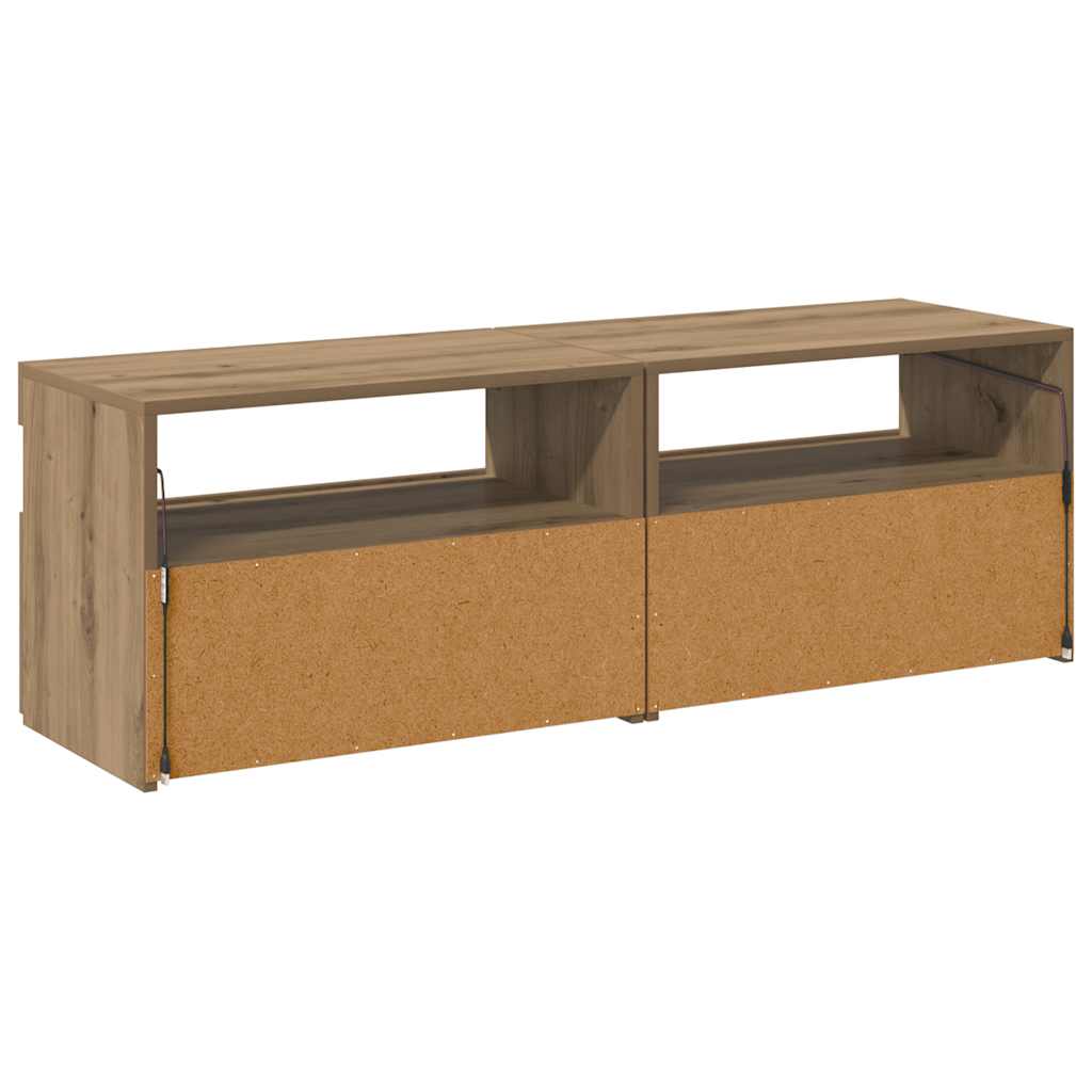 Meubles TV avec lumières LED 2 pcs chêne artisanal - XIOS