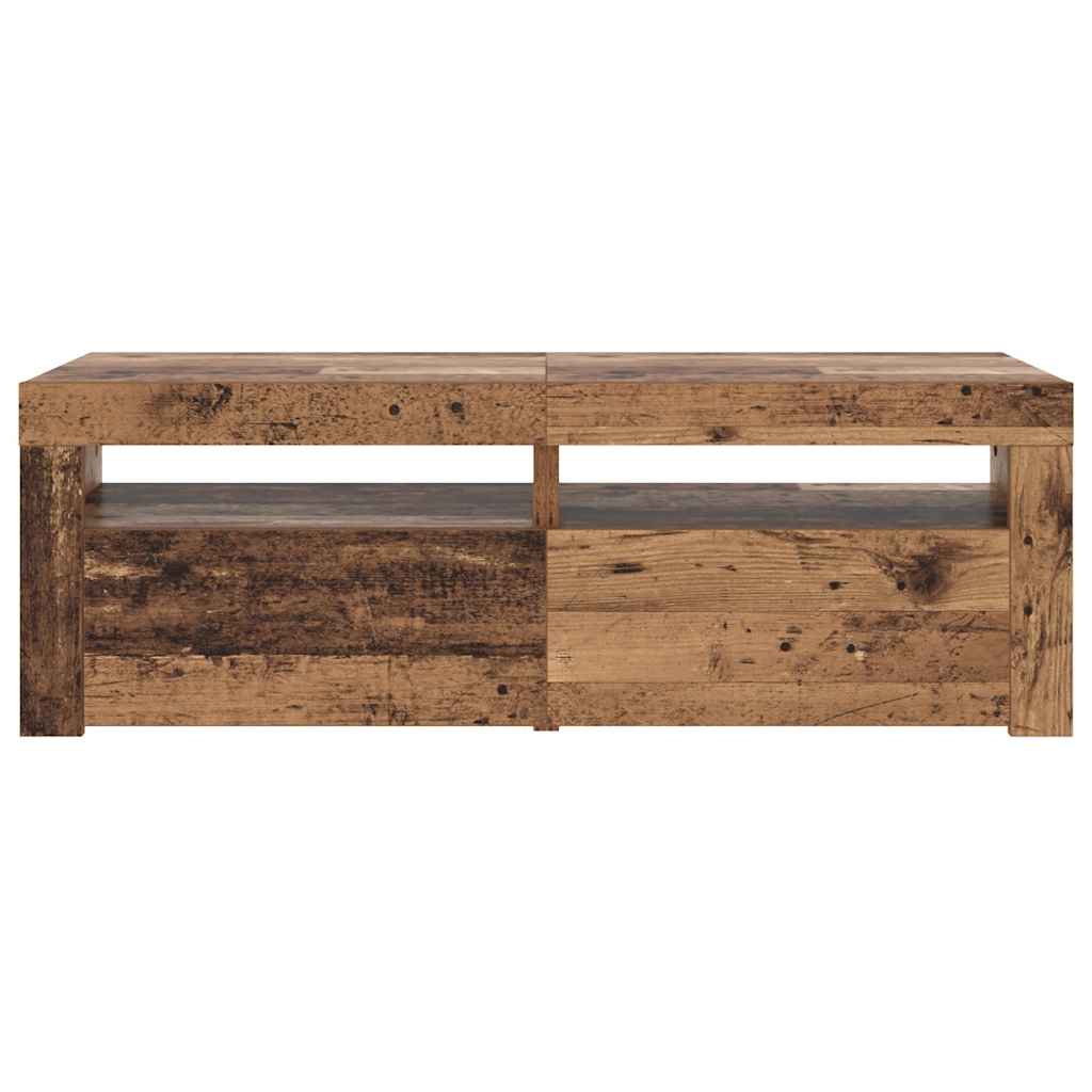 Meuble TV avec lumières LED vieux bois bois d'ingénierie - XIOS