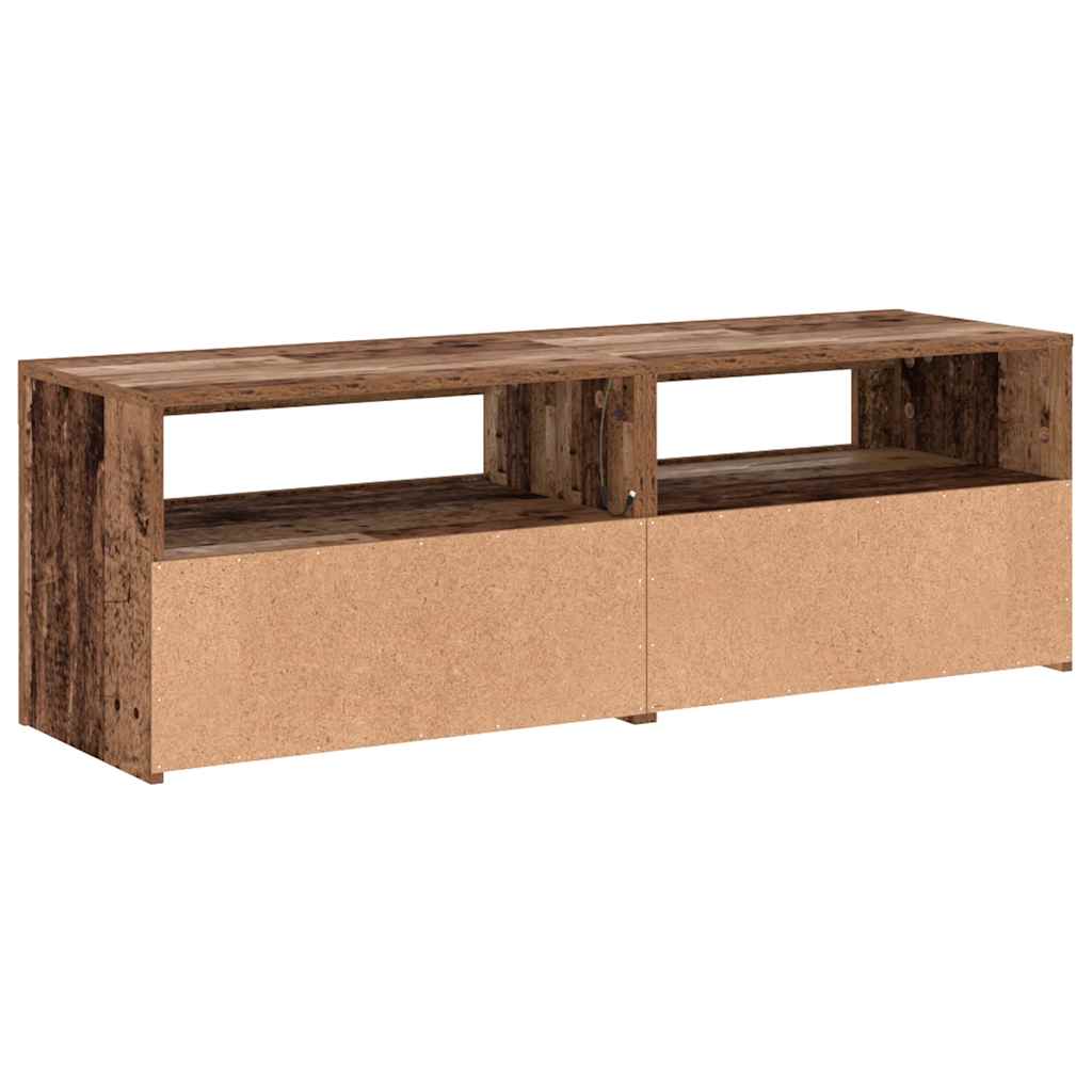 Meuble TV avec lumières LED vieux bois bois d'ingénierie - XIOS