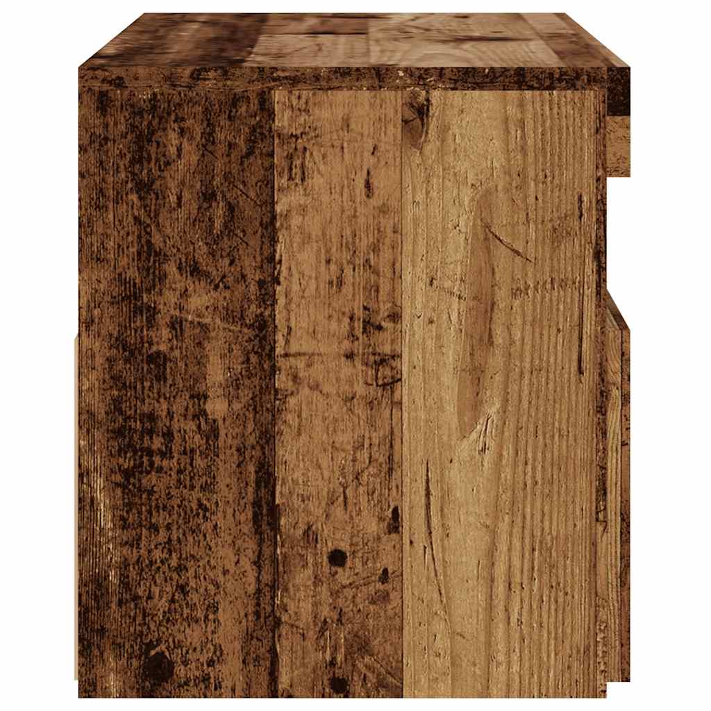 Meuble TV avec lumières LED vieux bois bois d'ingénierie - XIOS