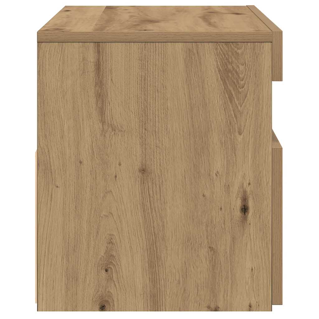 Meuble TV avec lumières LED chêne artisanal bois d'ingénierie - XIOS