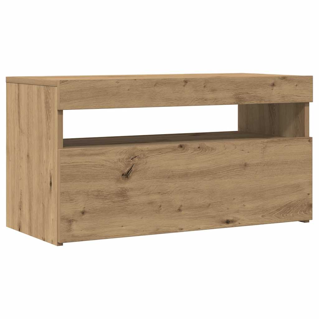 Meubles TV avec lumières LED 2 pcs chêne artisanal - XIOS