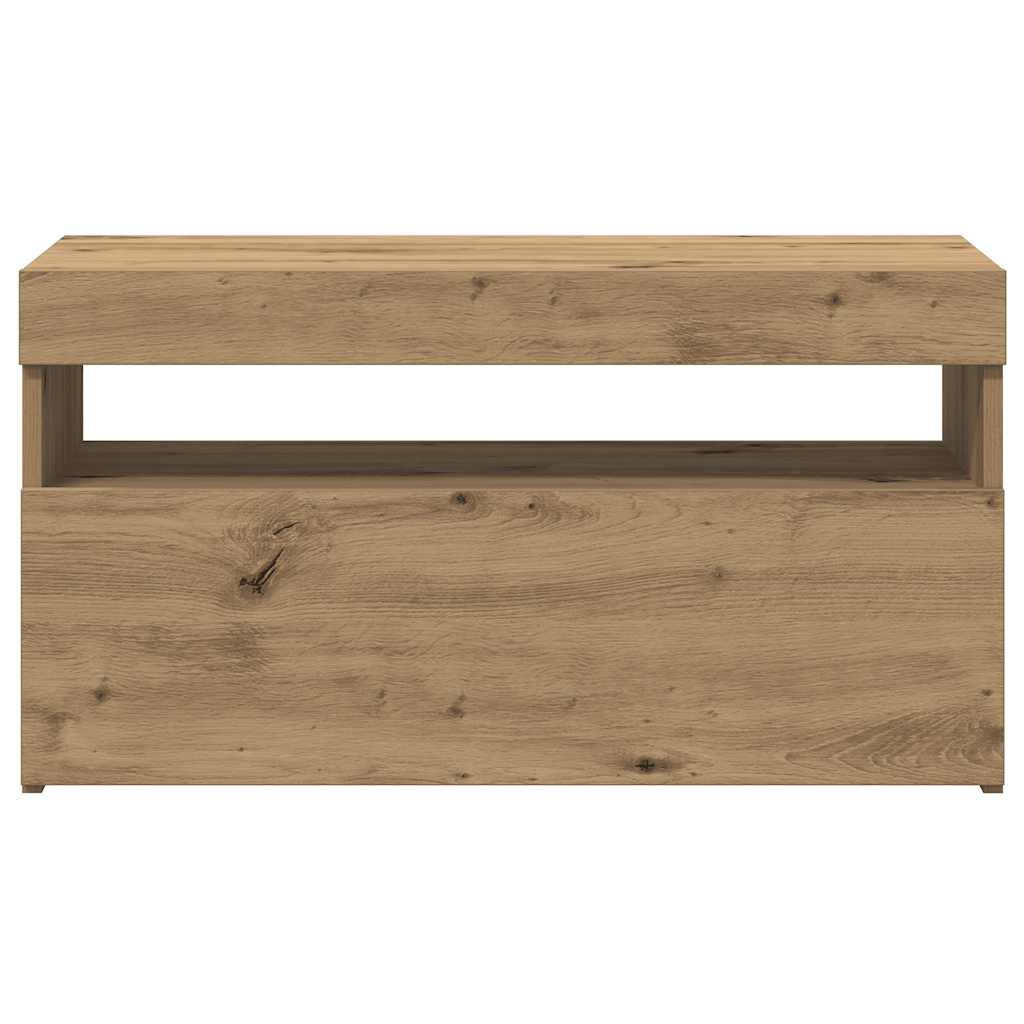 Meubles TV avec lumières LED 2 pcs chêne artisanal - XIOS