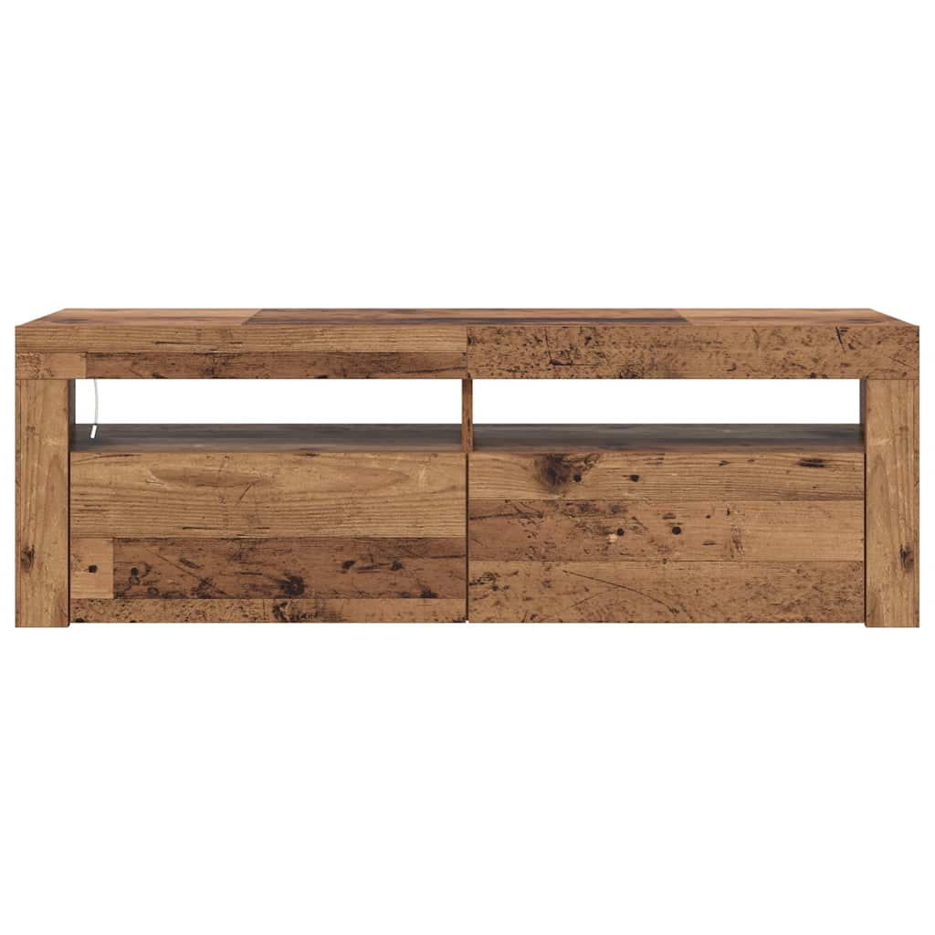 Meuble TV avec lumières LED vieux bois bois d'ingénierie - XIOS