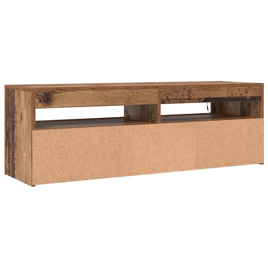 Meuble TV avec lumières LED vieux bois bois d'ingénierie - XIOS