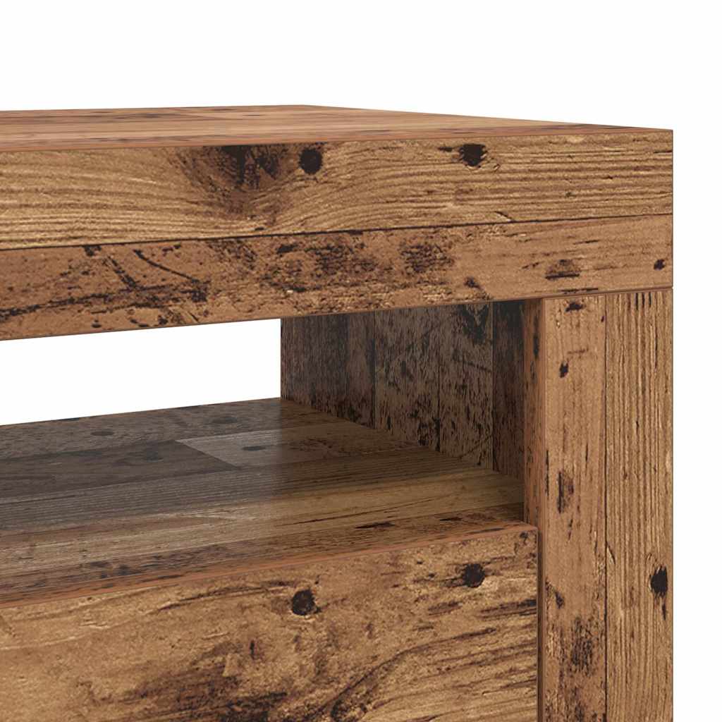Meuble TV avec lumières LED vieux bois bois d'ingénierie - XIOS