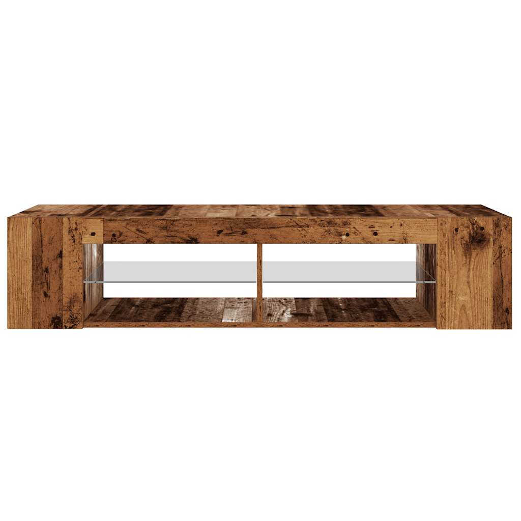 Meuble TV avec lumières LED vieux bois bois d'ingénierie - XIOS