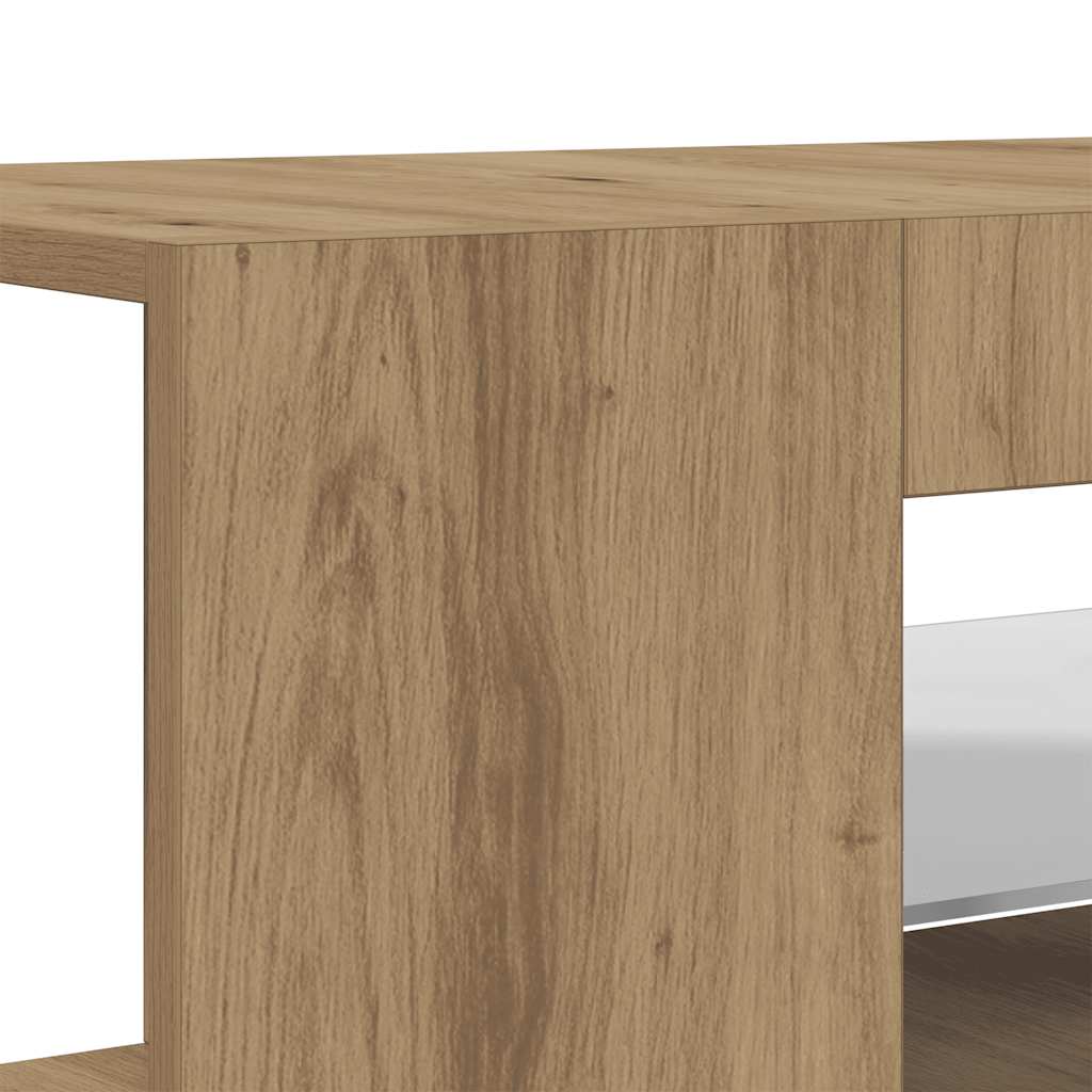 Meuble TV avec lumières LED chêne artisanal bois d'ingénierie - XIOS