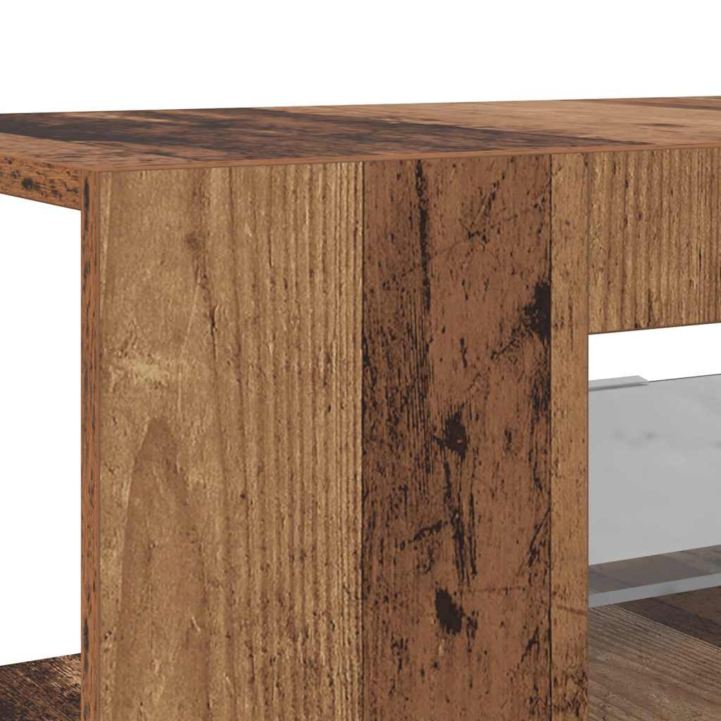 Meuble TV avec lumières LED vieux bois bois d'ingénierie - XIOS