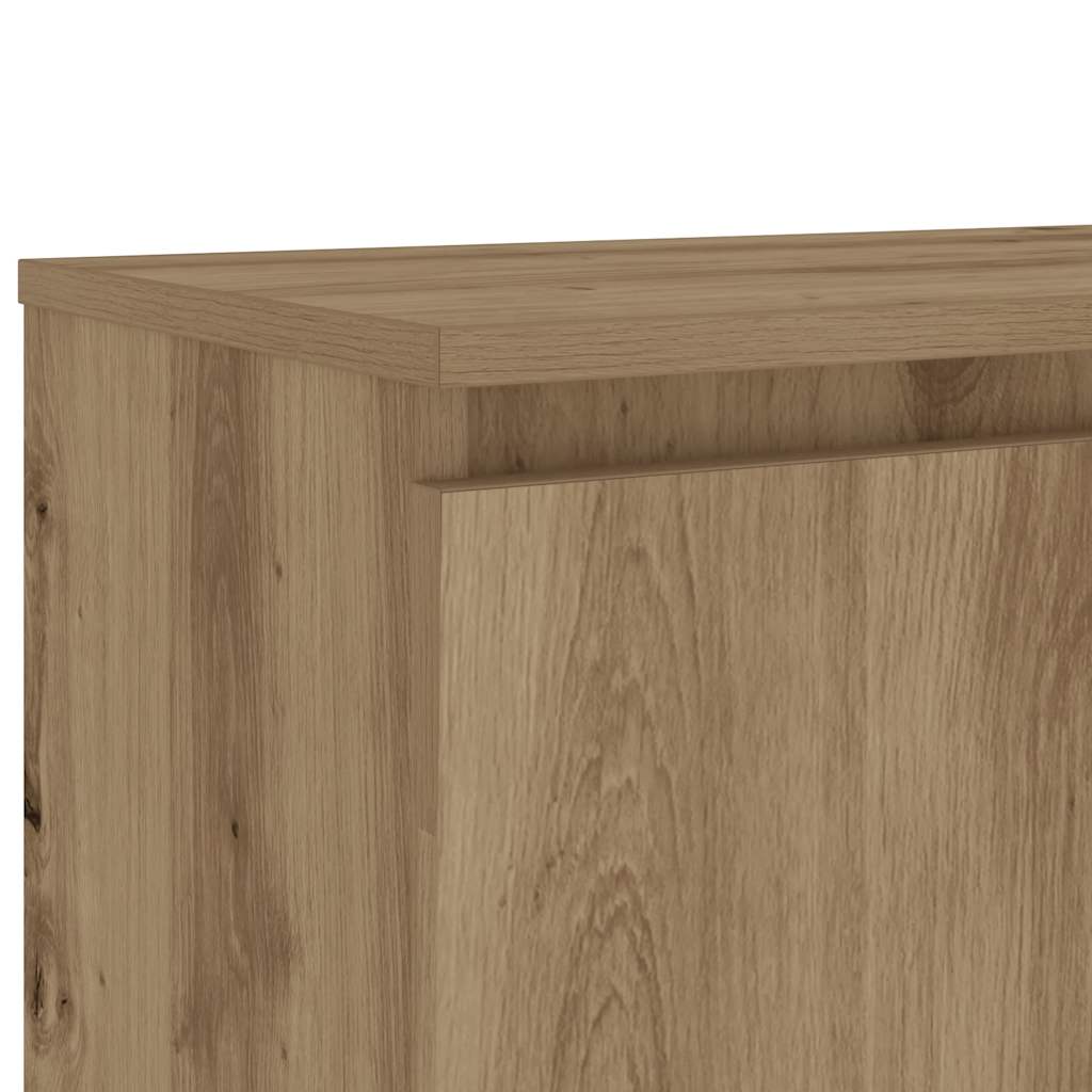 Meuble TV avec lumières LED chêne artisanal bois d'ingénierie - XIOS