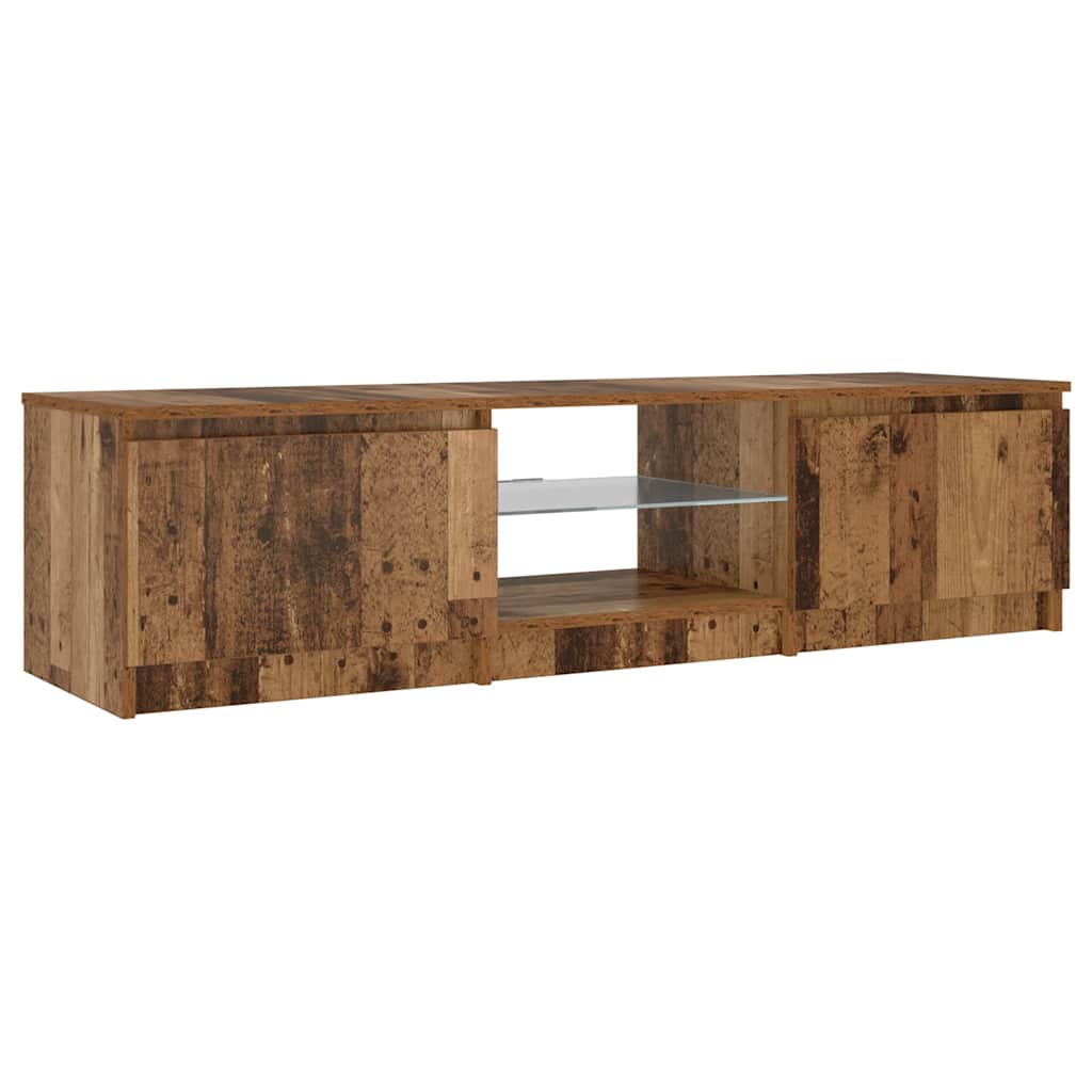 Meuble TV avec lumières LED vieux bois bois d'ingénierie - XIOS