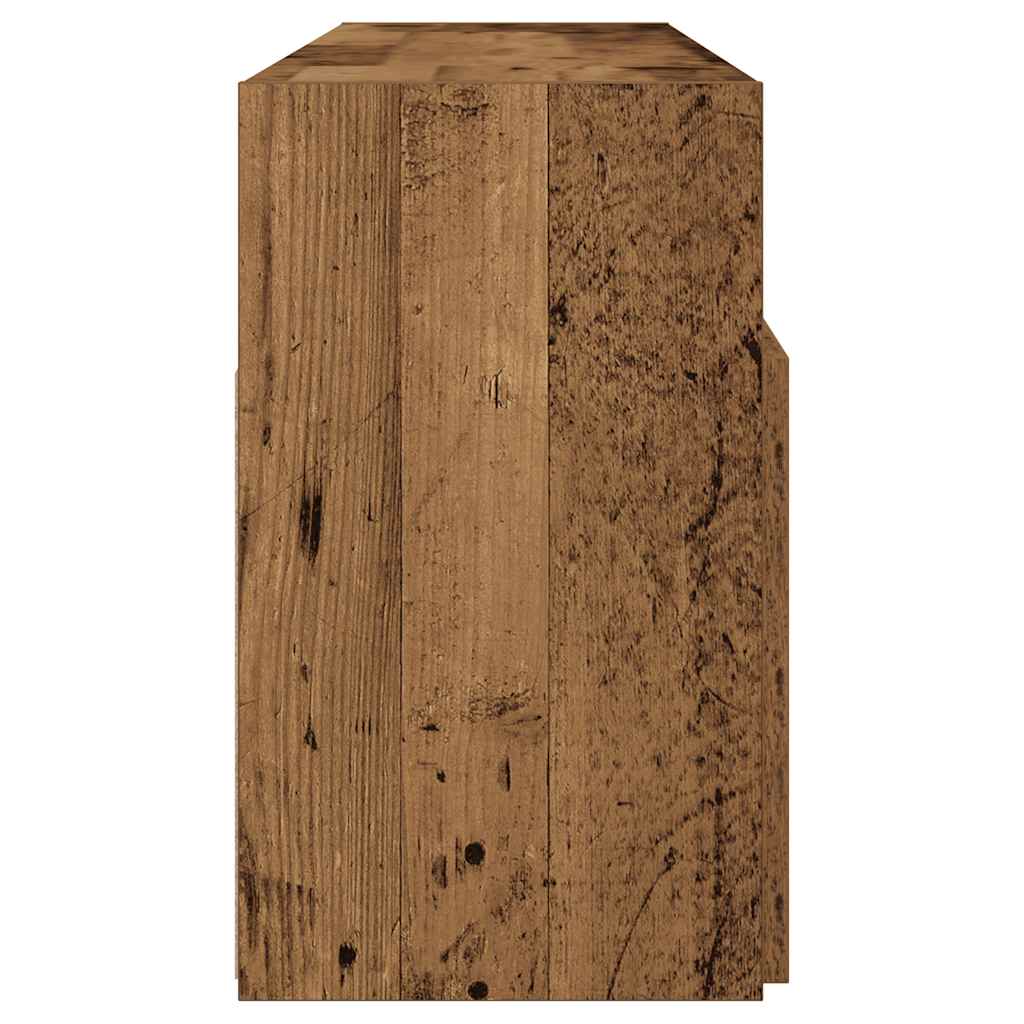 Meuble TV avec lumières LED vieux bois bois d'ingénierie - XIOS