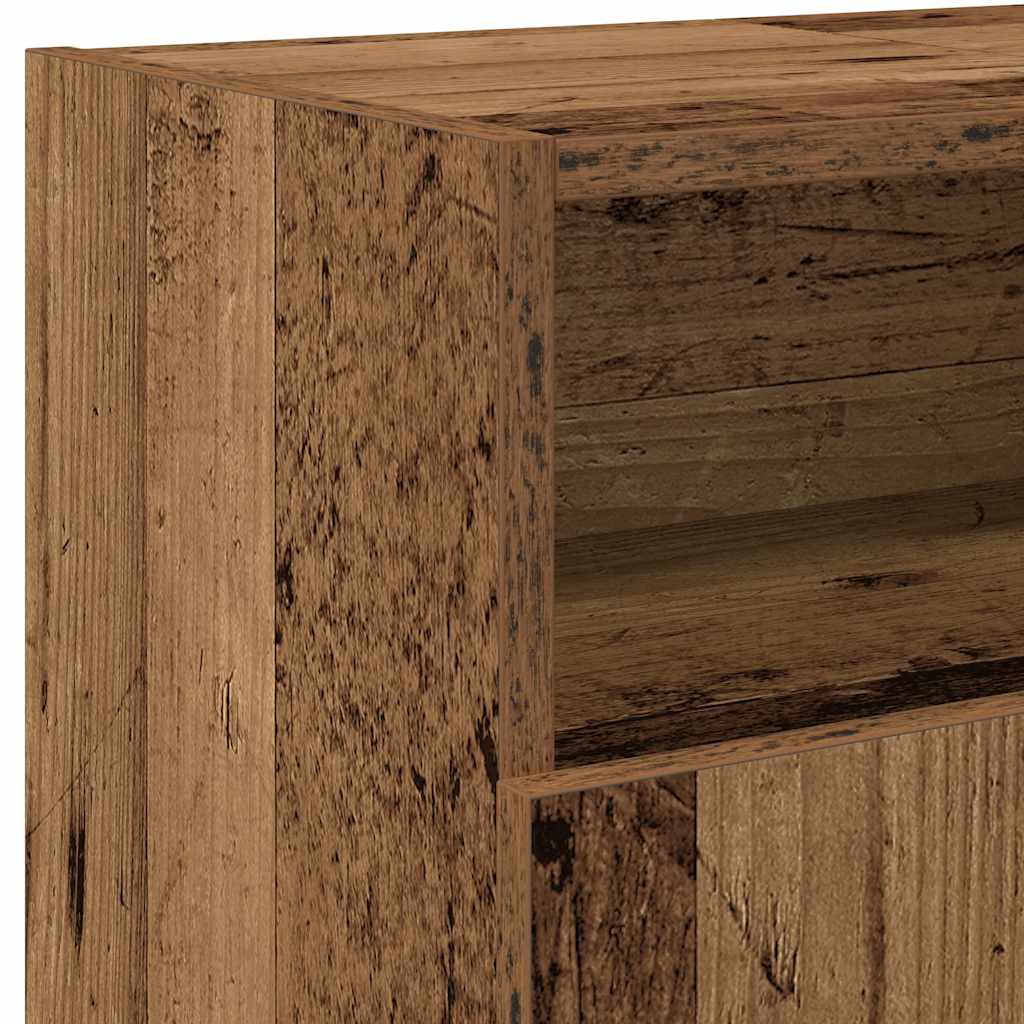 Meuble TV avec lumières LED vieux bois bois d'ingénierie - XIOS