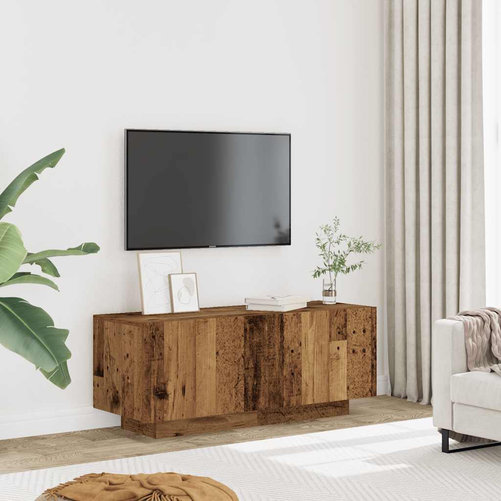 Meuble TV vieux bois 100x35x40 cm bois d'ingénierie - XIOS
