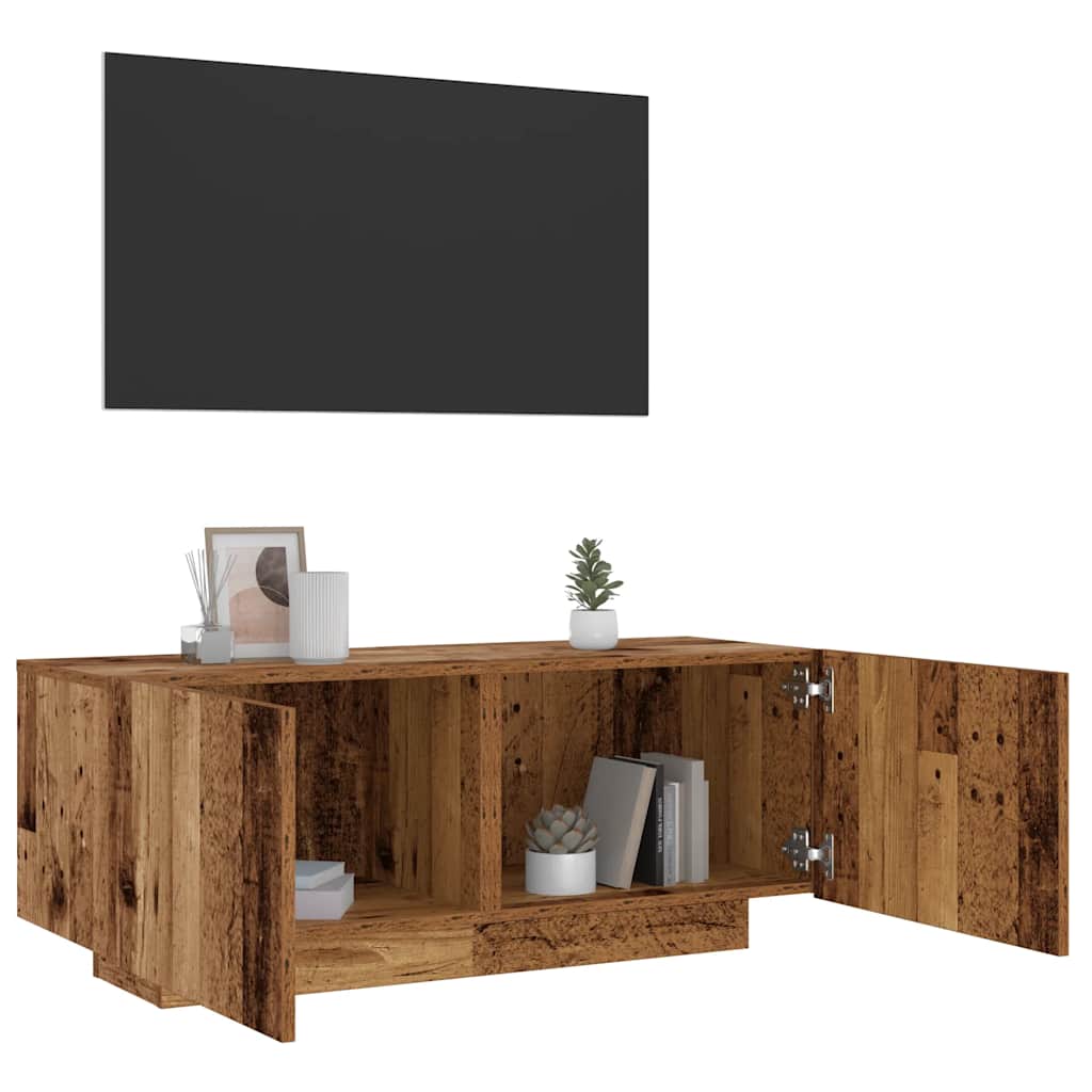 Meuble TV vieux bois 100x35x40 cm bois d'ingénierie - XIOS