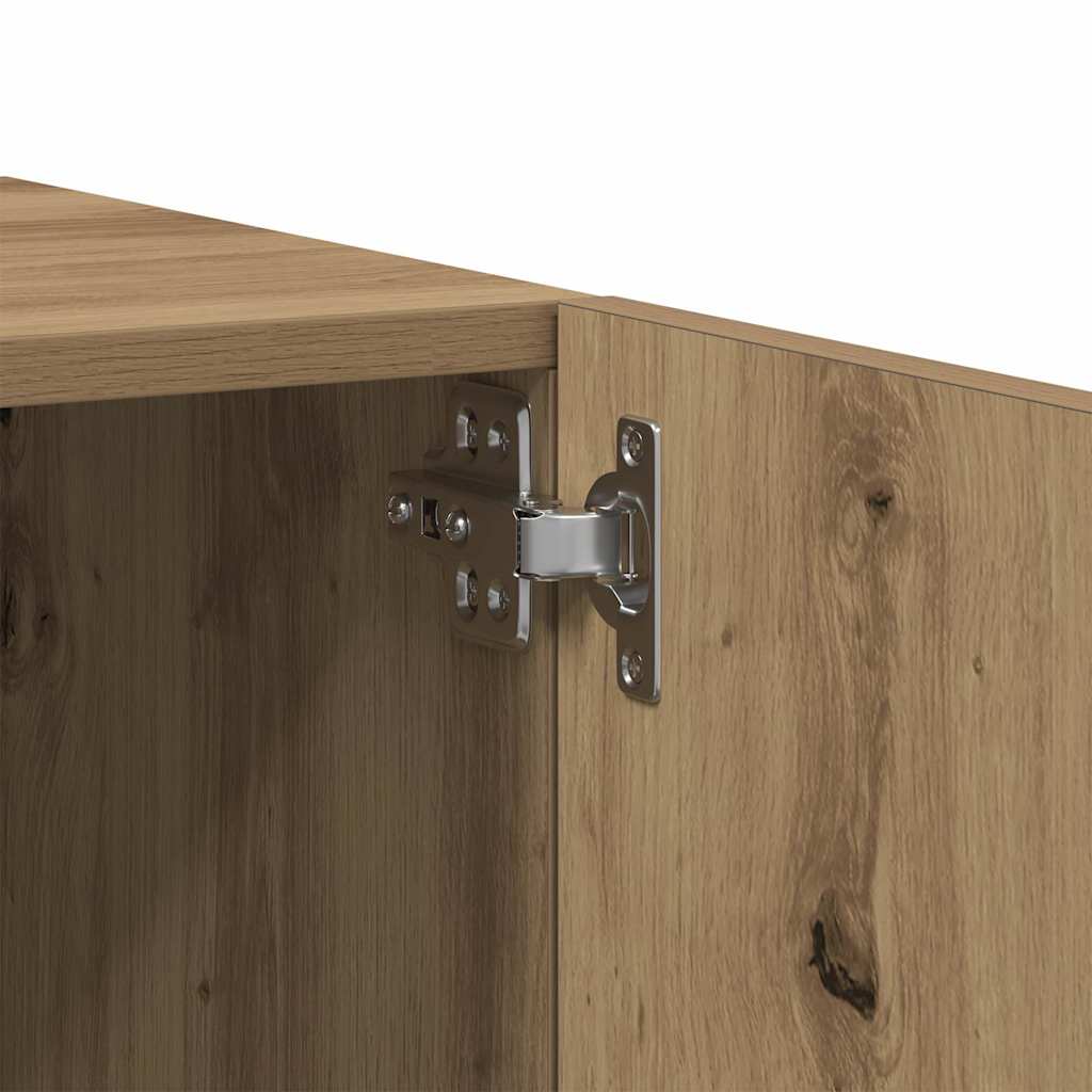 Meuble TV chêne artisanal 100x35x40 cm bois d'ingénierie - XIOS