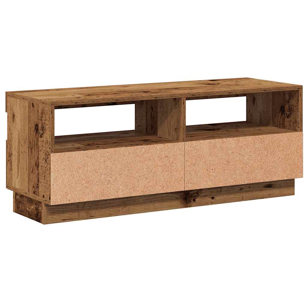 Meuble TV avec lumières LED vieux bois bois d'ingénierie - XIOS