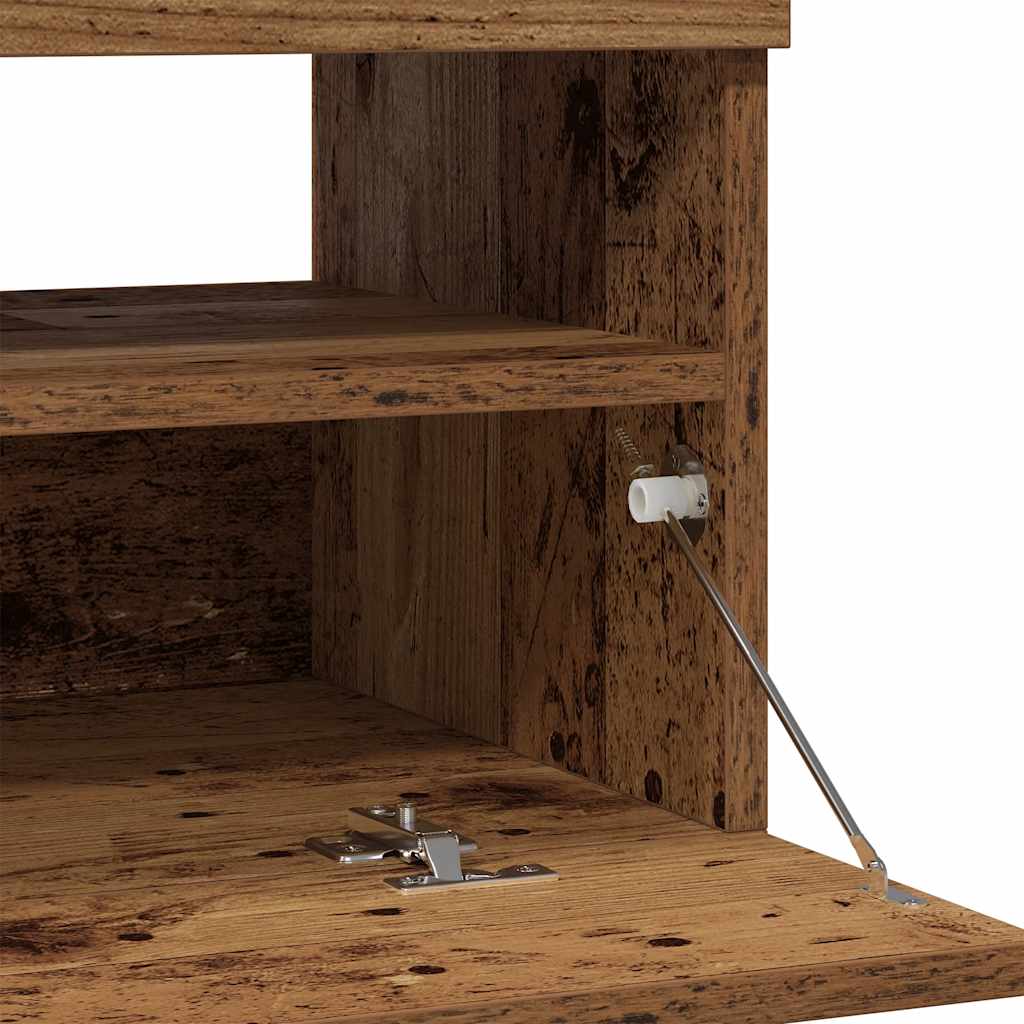 Meuble TV avec lumières LED vieux bois bois d'ingénierie - XIOS