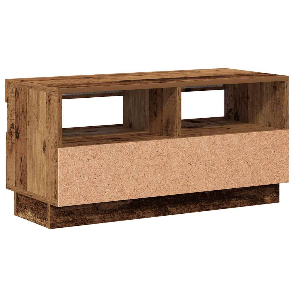 Meuble TV avec lumières LED vieux bois bois d'ingénierie - XIOS