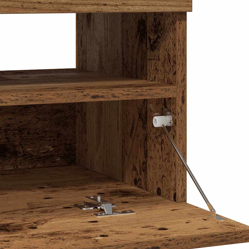 Meuble TV avec lumières LED vieux bois bois d'ingénierie - XIOS