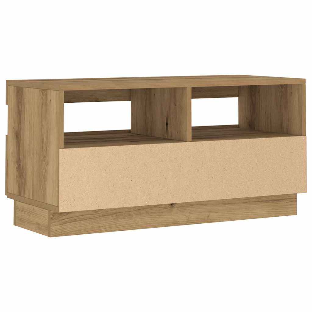 Meuble TV avec lumières LED chêne artisanal bois d'ingénierie - XIOS