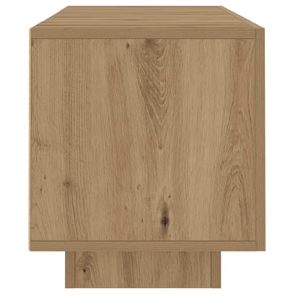 Meuble TV avec lumières LED chêne artisanal bois d'ingénierie