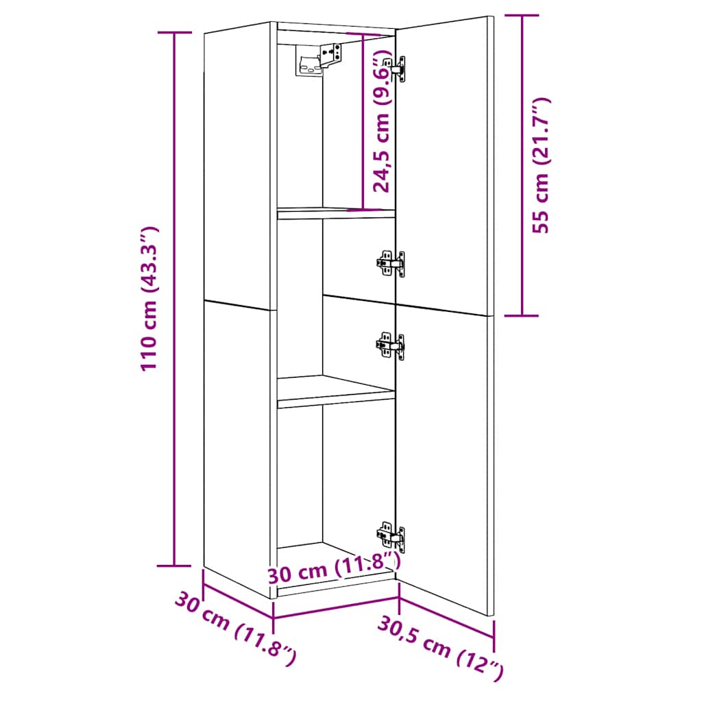 Meuble TV vieux bois 30,5x30x110 cm bois d'ingénierie - XIOS