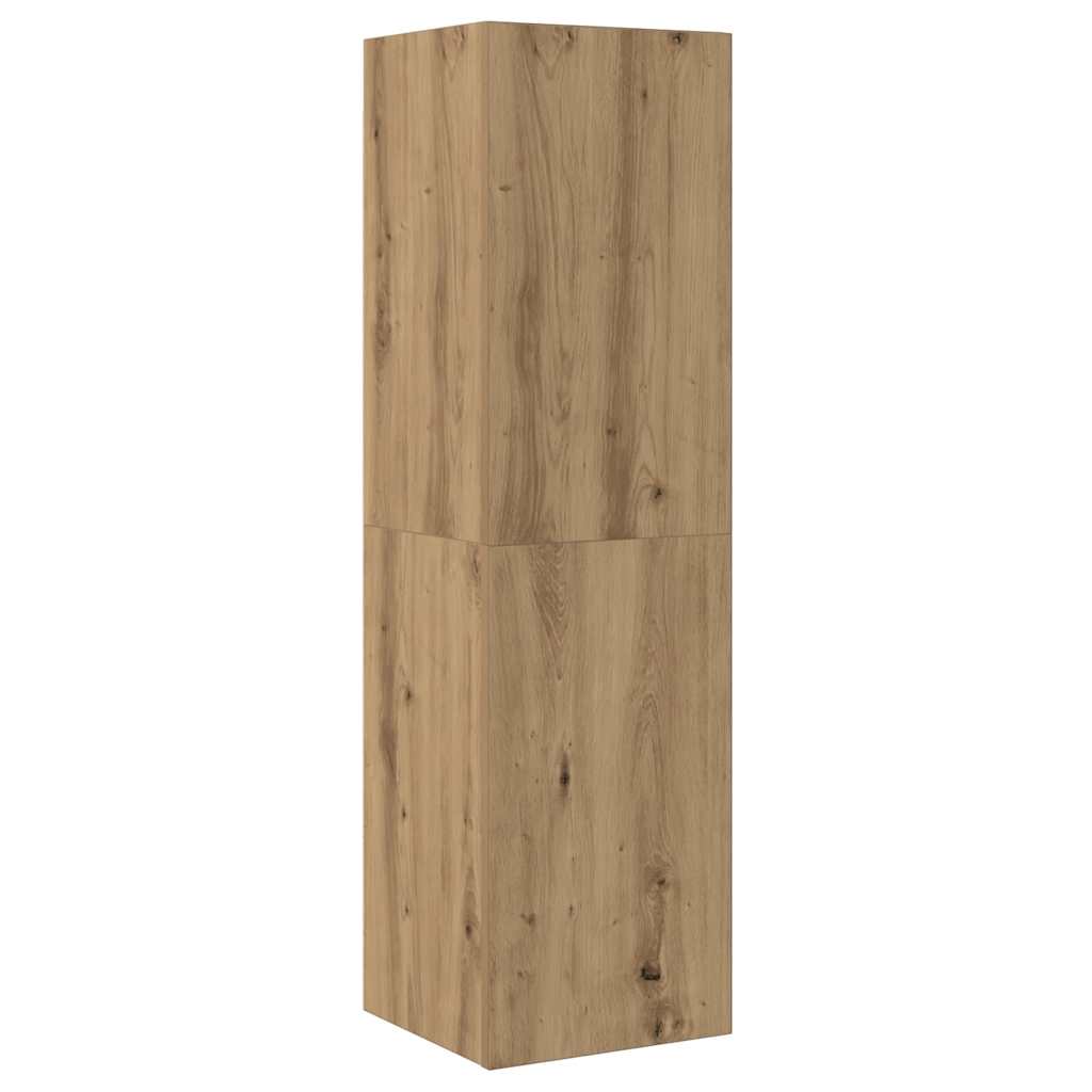 Meuble TV chêne artisanal 30,5x30x110 cm bois d'ingénierie - XIOS