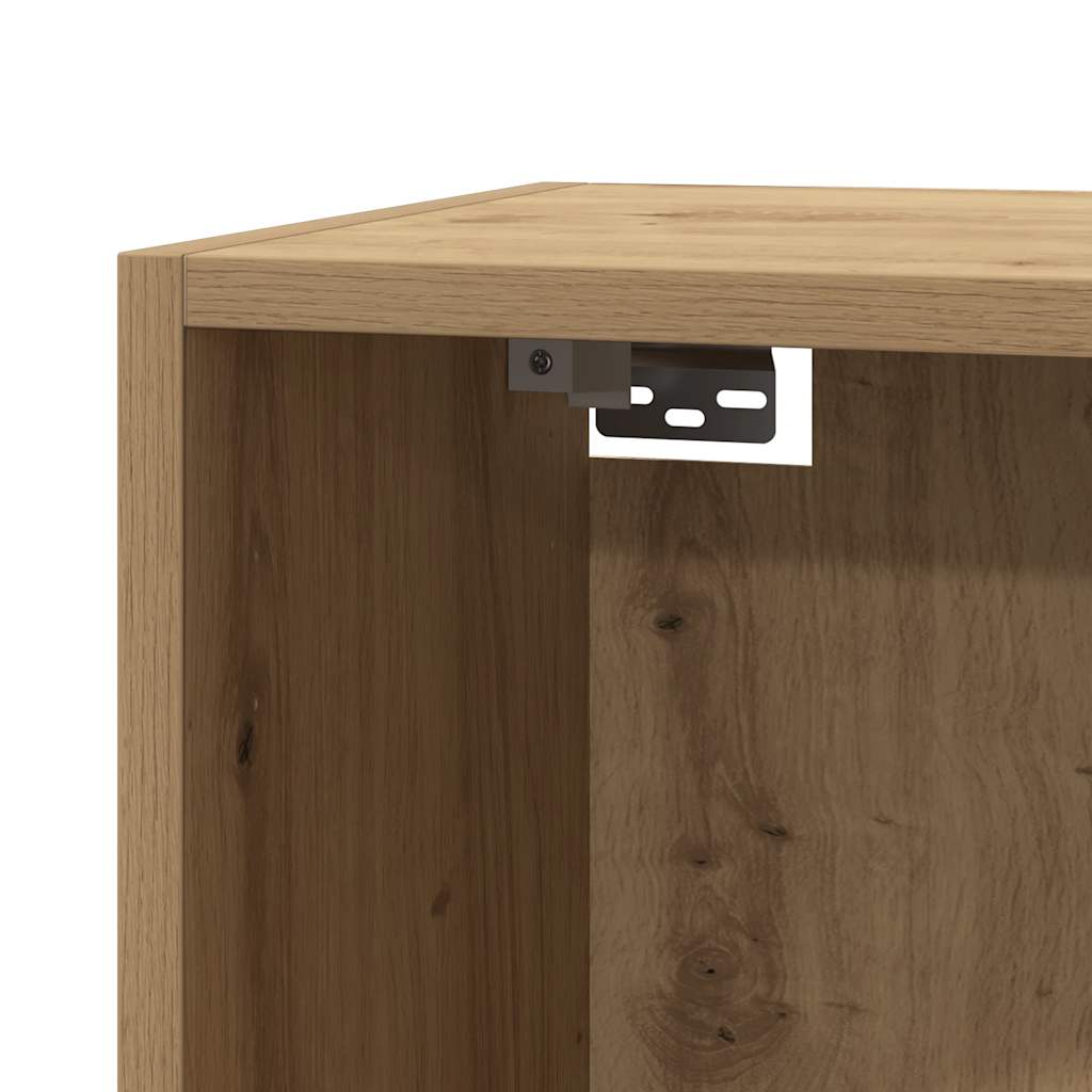Meuble TV chêne artisanal 30,5x30x110 cm bois d'ingénierie - XIOS