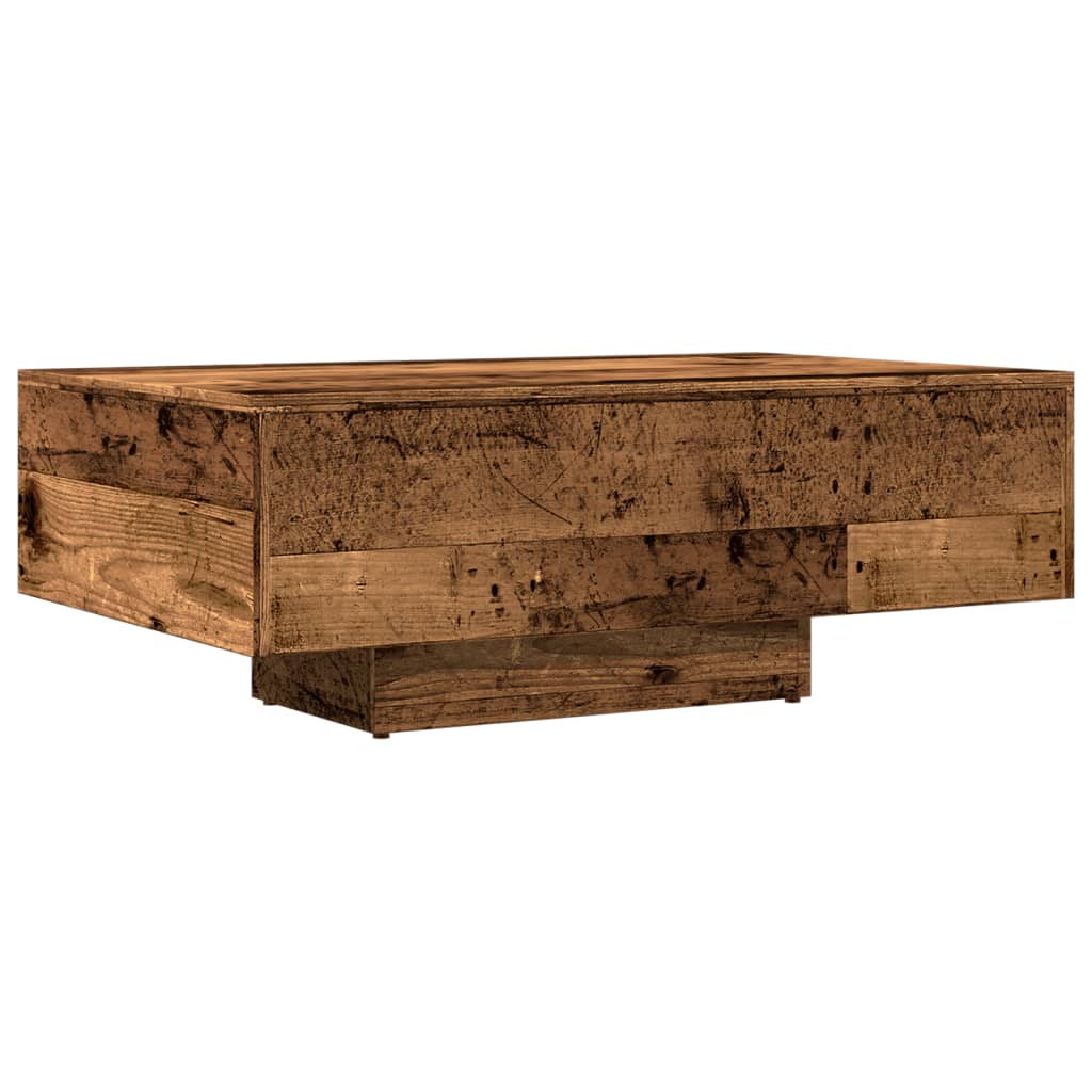 Table basse vieux bois 85x55x31 cm bois d'ingénierie - XIOS
