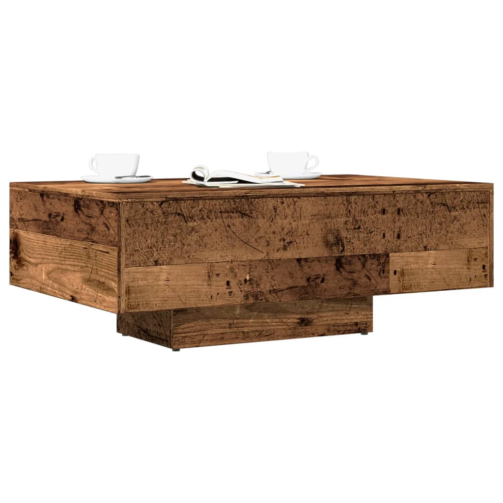 Table basse vieux bois 85x55x31 cm bois d'ingénierie - XIOS