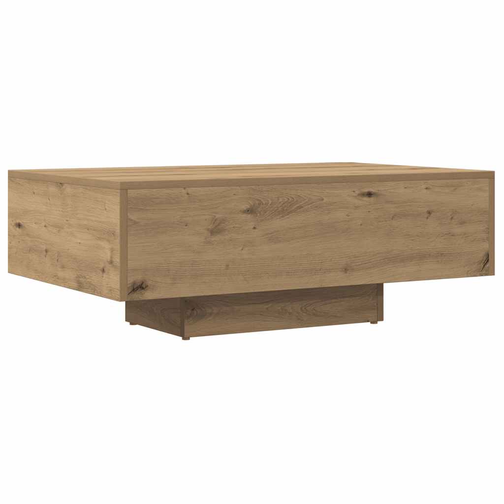 Table basse chêne artisanal 85x55x31 cm bois d'ingénierie - XIOS