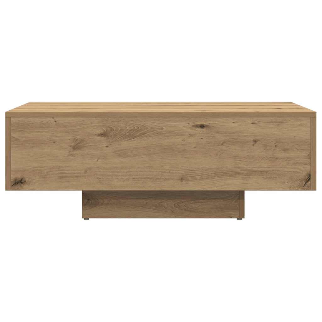 Table basse chêne artisanal 85x55x31 cm bois d'ingénierie - XIOS