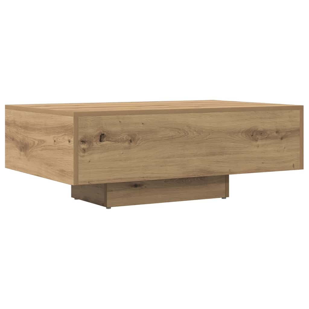 Table basse chêne artisanal 85x55x31 cm bois d'ingénierie - XIOS