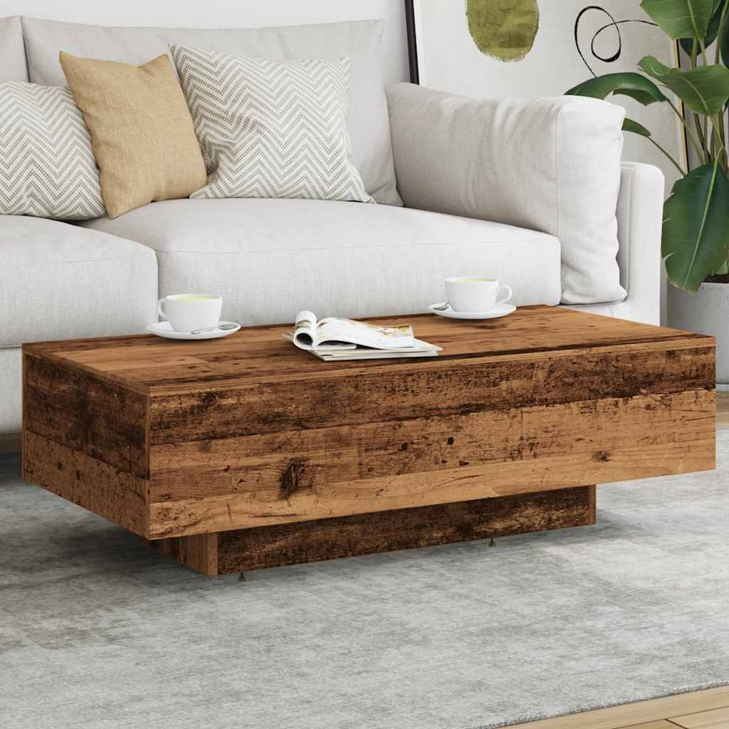Table basse vieux bois 100x49,5x31 cm bois d'ingénierie - XIOS