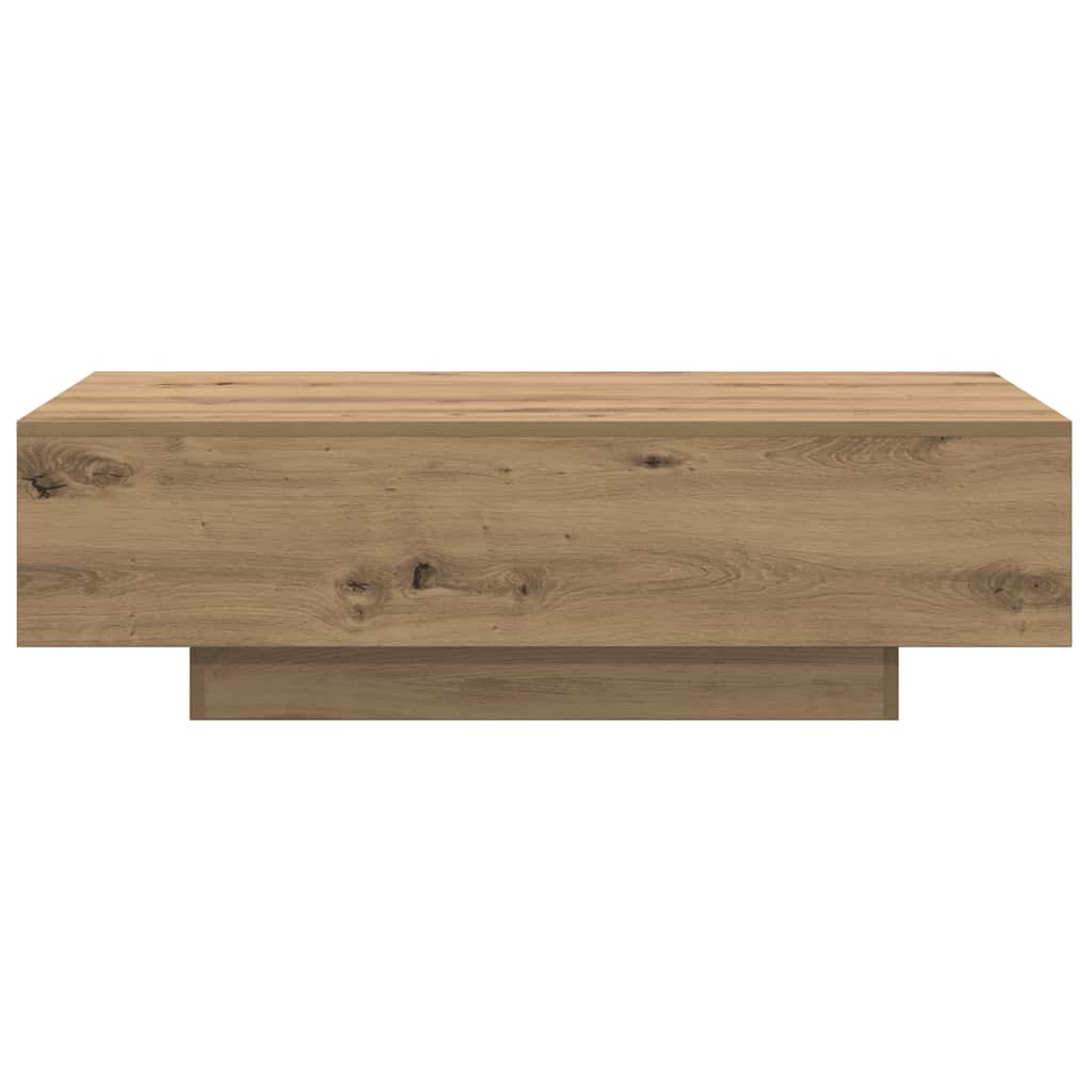 Table basse chêne artisanal 100x49,5x31 cm bois d'ingénierie - XIOS