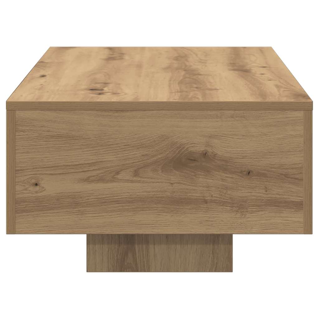 Table basse chêne artisanal 100x49,5x31 cm bois d'ingénierie - XIOS