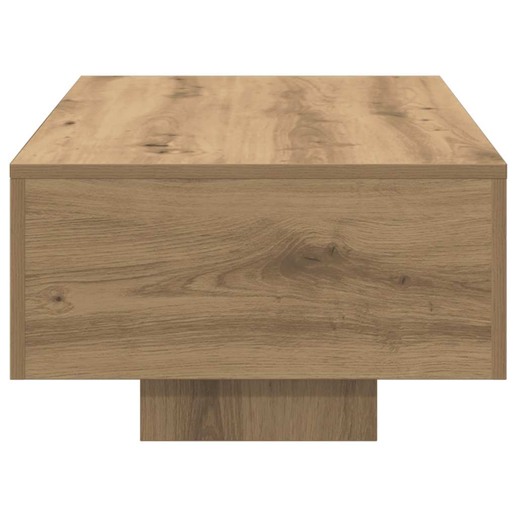 Table basse chêne artisanal 100x49,5x31 cm bois d'ingénierie - XIOS