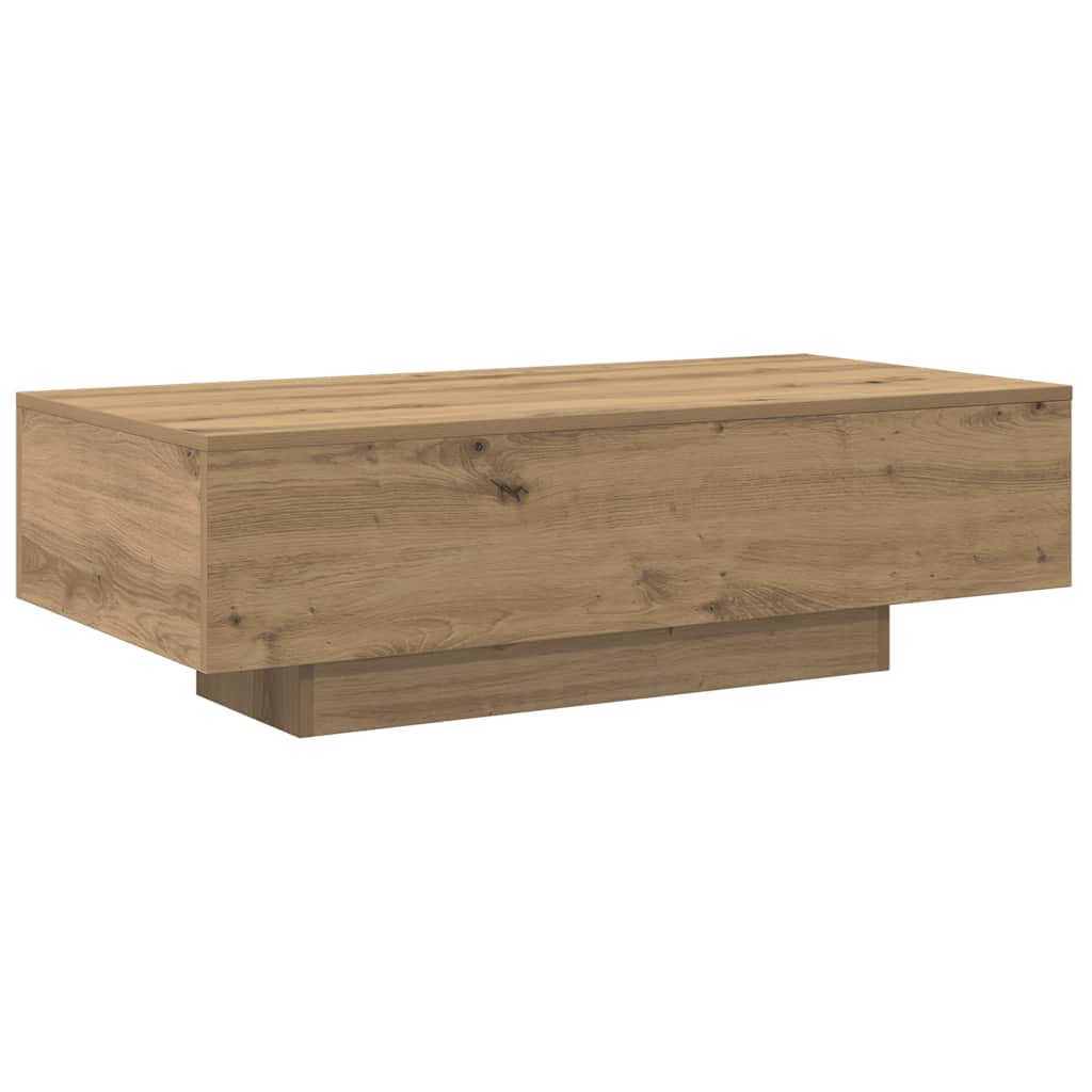 Table basse chêne artisanal 100x49,5x31 cm bois d'ingénierie - XIOS