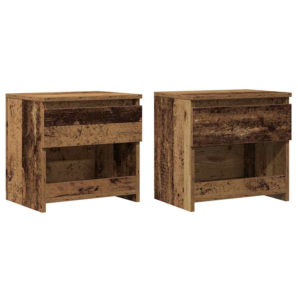 Tables de chevet 2 pcs vieux bois 40x30x39 cm bois ingénierie
